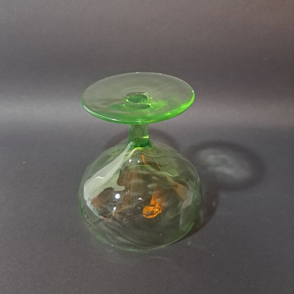 Hazel Atlas Depression Green Uranium Glass Footed Sherbet Dessert Cup - Picture 4 of 16